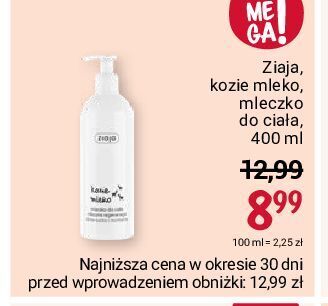 Rossmann Mleczko do ciała ziaja kozie mleko oferta