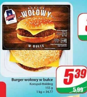 Dino Burger wołowy w bułce konspol oferta