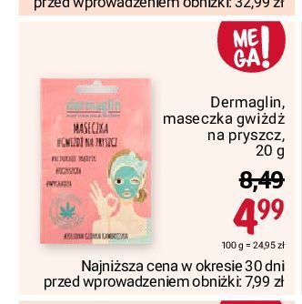 Rossmann Maseczka do twarzy gwiżdż na pryszcz dermaglin oferta