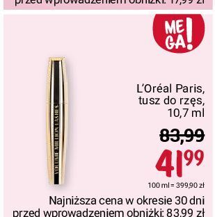 Rossmann Tusz do rzęs l'oreal volume million lashes oferta