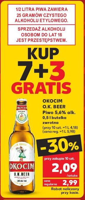Kaufland Piwo okocim o.k. beer oferta