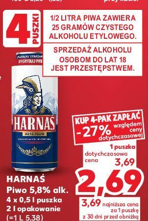 Kaufland Piwo harnaś jasne pełne oferta