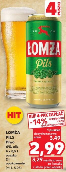 Kaufland Piwo łomża pils oferta