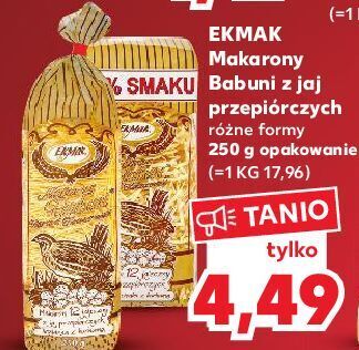 Kaufland Makaron babuni krajanka z jaj przepiórczych ekmak oferta
