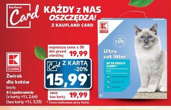 Kaufland Żwirek dla kota k-classic oferta