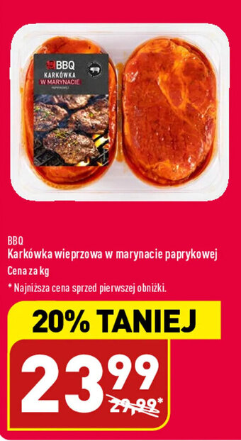 ALDI BBQ Karkówka wieprzowa w marynacie paprykowej 1kg oferta