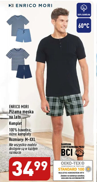 ALDI Enrico Mori piżama męska na lato oferta