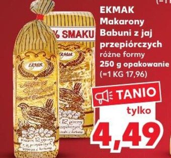 Kaufland Ekmak Makarony Babuni z jaj przepiórczych 250g oferta