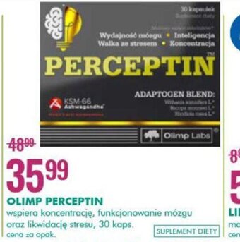 SuperPharm Olimp Perceptin wspiera koncentracje, funkcjonowanie mózgu oraz likwidację stresu 30kaps. oferta