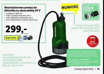 Lidl Pompa do deszczówki 20 v oferta