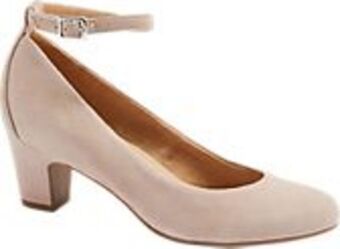 Deichmann Beżowe skórzane czółenka damskie z paseczkiem oferta