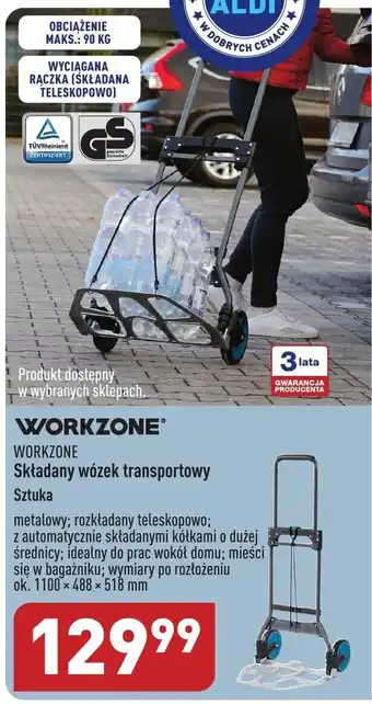 ALDI Workzone Składany wózek transportowy 1szt. oferta