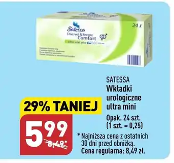 ALDI Satessa Wkładki urologiczne ultra mini Opak. 24szt. oferta