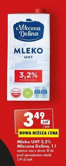 Biedronka Mleko 3.2% mleczna dolina oferta