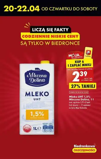 Biedronka Mleko 1.5% oferta