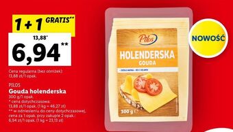 Lidl Ser gouda holenderska plastry pilos 300g oferta