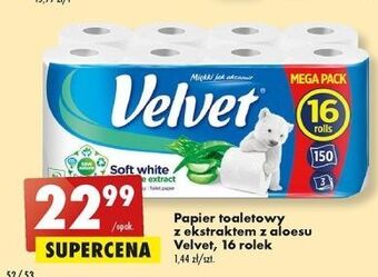 Biedronka Papier toaletowy z aloesem velvet oferta