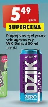Biedronka Napój energetyczny grape zero wk dzik oferta