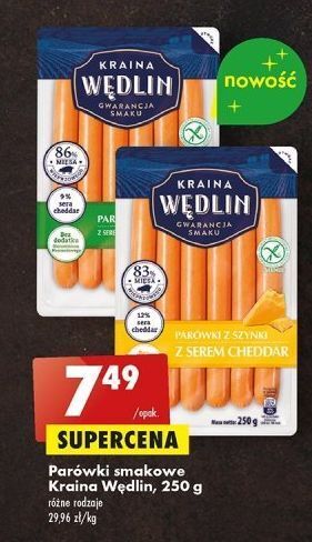 Biedronka Parówki z szynki kraina wędlin oferta