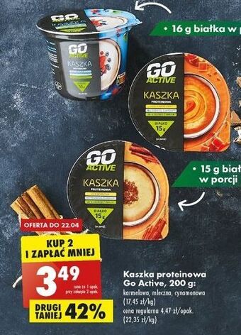 Biedronka Kaszka proteinowa cynamonowa go active oferta