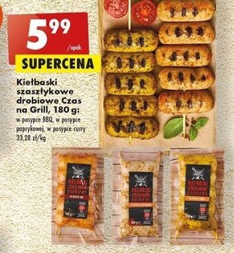 Biedronka Kiełbaski szaszłykowe drobiowe w posypce paprykowej czas na grill oferta