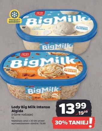 Netto Lody śmietankowe algida big milk oferta