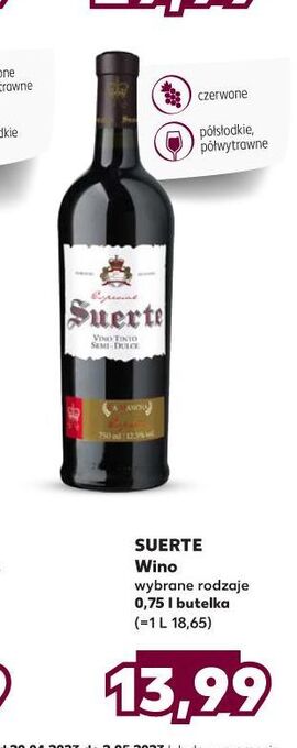 Kaufland Wino suerte la mancha vino tinto oferta