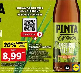 Lidl Piwo pinta i okrasa american pale ale oferta