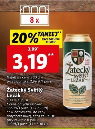 Lidl Piwo zatecky svetly lezak oferta