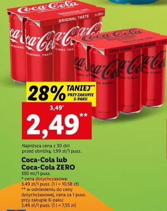 Lidl Napój coca-cola zero oferta