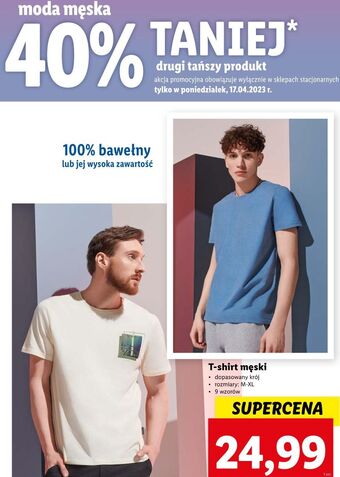 Lidl T-shirt męski rozm. m-xl oferta