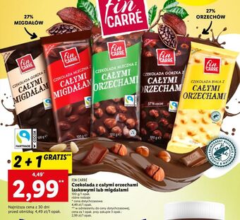 Lidl Czekolada biała z całymi orzechami laskowymi fin carre oferta