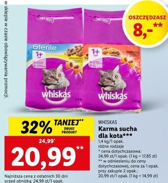 Lidl Karma dla kota z kurczakiem whiskas oferta