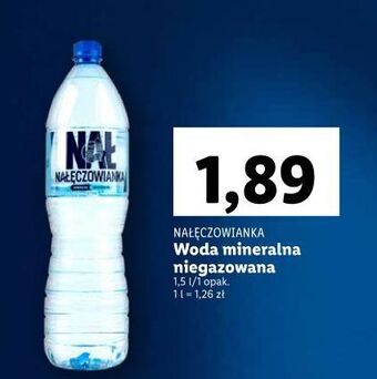 Lidl Woda niegazowana nałęczowianka oferta