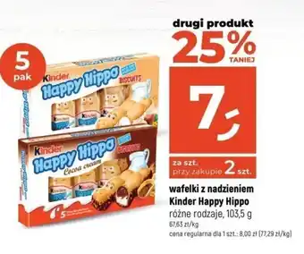 Dealz Ferrero Wafelki z nadzieniem Kinder Happy Hippo 103,5g oferta