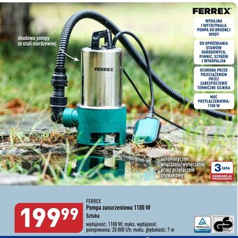 ALDI Ferrex Pompa zanurzeniowa 1100 W oferta