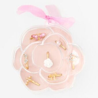 Claire's club special occasion rose box rings - 7 pack