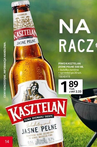 Selgros PIWO KASZTELAN JASNE PEŁNE 500 ML oferta