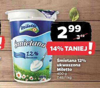 Netto Śmietana 12% ukwaszona miletto oferta