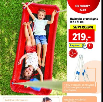 Lidl Huśtawka 167 x 71 cm oferta