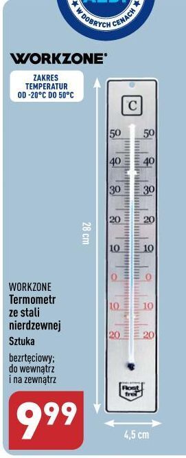 ALDI Termometr ze stali nerdzewnej 4.5 cm workzone oferta