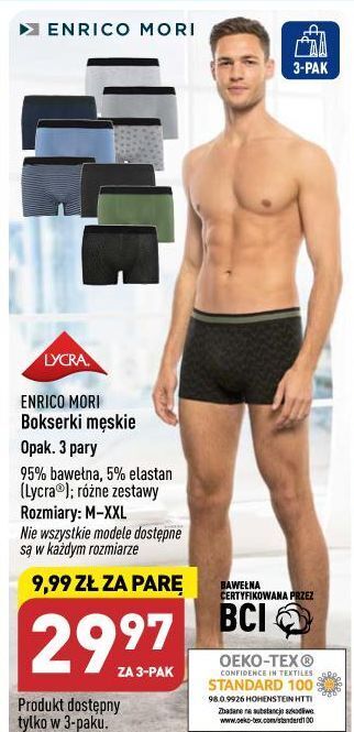 ALDI Bokserki męskie m-xxl enrico mori oferta