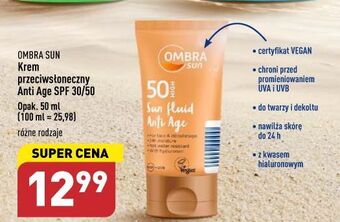 ALDI Krem przeciwsłoneczny spf 50+ ombra sun care oferta
