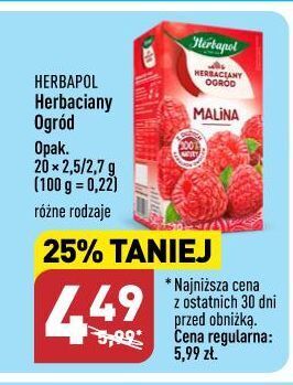 ALDI Herbata malina herbapol herbaciany ogród oferta