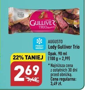 ALDI Lód raspberry augusto gulliver trio oferta