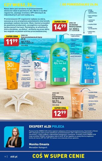 ALDI Żel aloesowy po opalaniu ombra sun oferta