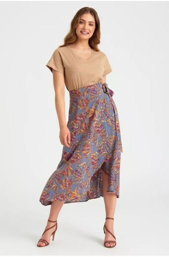 Greenpoint Stylowa, zakładana spódnica z kolorowym printem oferta