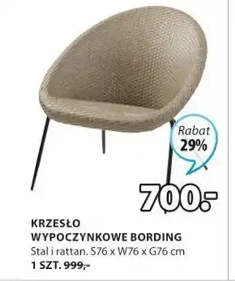 JYSK KRZESŁO WYPOCZYNKOWE BORDING 1szt. oferta