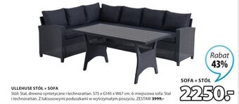 JYSK ULLEHUSE STÓŁ + SOFA zestaw oferta