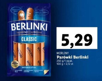 Lidl MORLINY Parówki Berlinki 250 g oferta